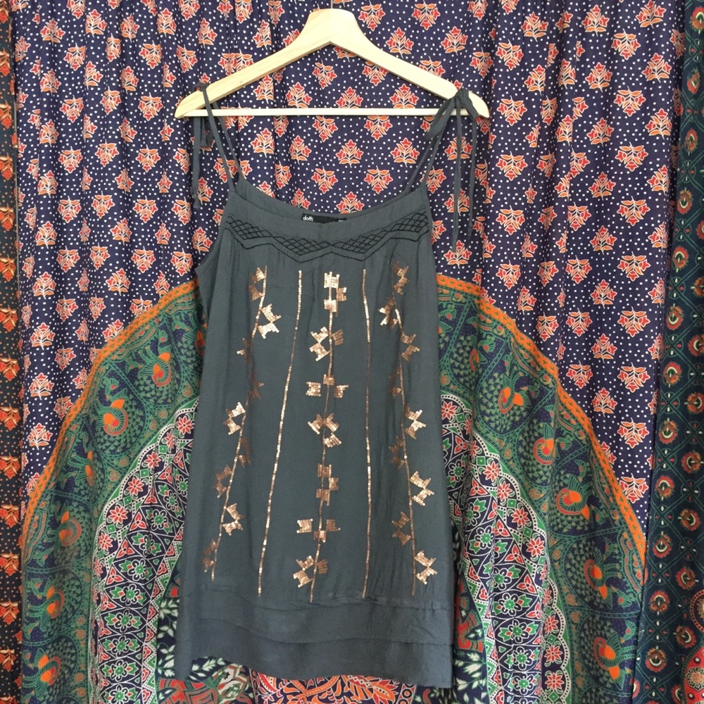 Copper Sequins Sundress - Picture 2 of 7